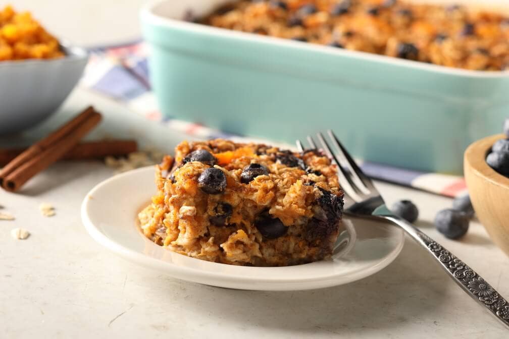 Sweetpotato Blueberry Baked Oatmeal
