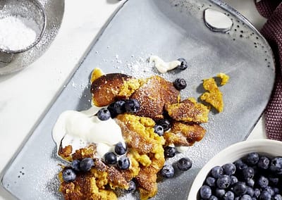 Geschredderte Süßkartoffel-Pfannkuchen