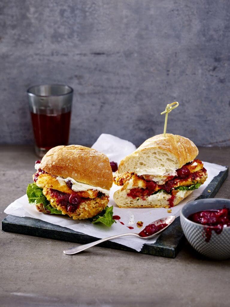 Sweetpotato Burger with Cranberry Ketchup