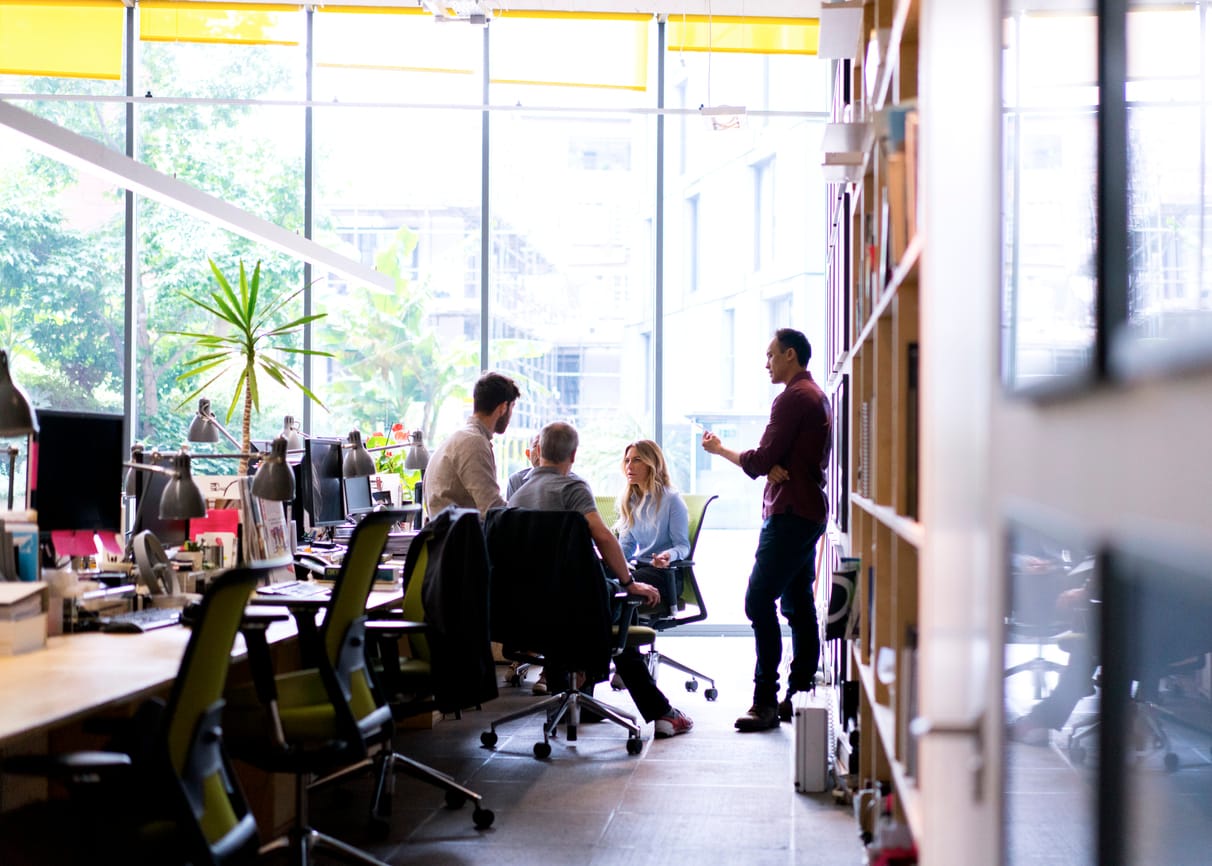 Multi-ethnic business people discussing in office